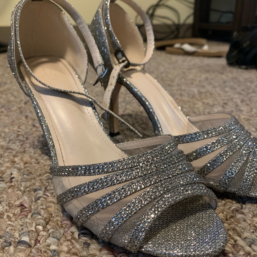 Silver David’s Bridal Heels